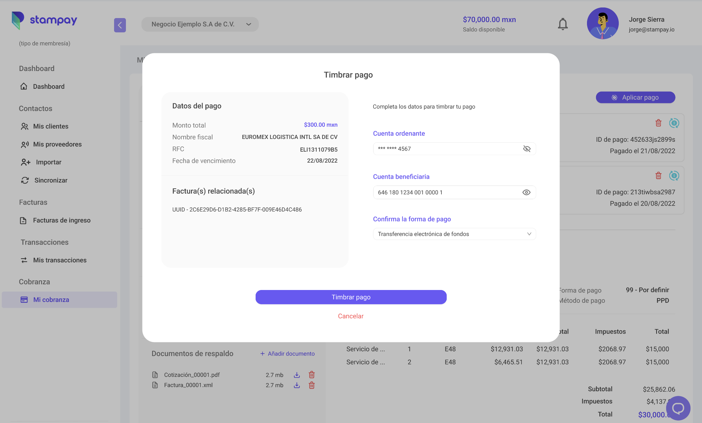 Stampay Invoicing